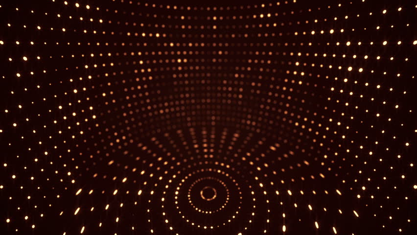 Background Of Golden Led Walls. Animation Of Shine Light Bulb On Led