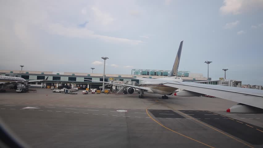 Singapore - August 5, 2014: Information Board At Changi Airport On 