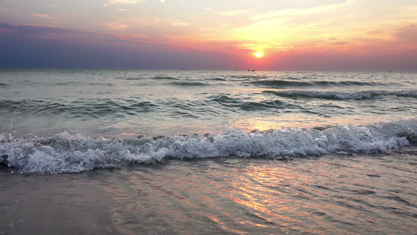 Sunset On The Beach   Tranquil Idyllic Scene Of A Golden Sunset Over