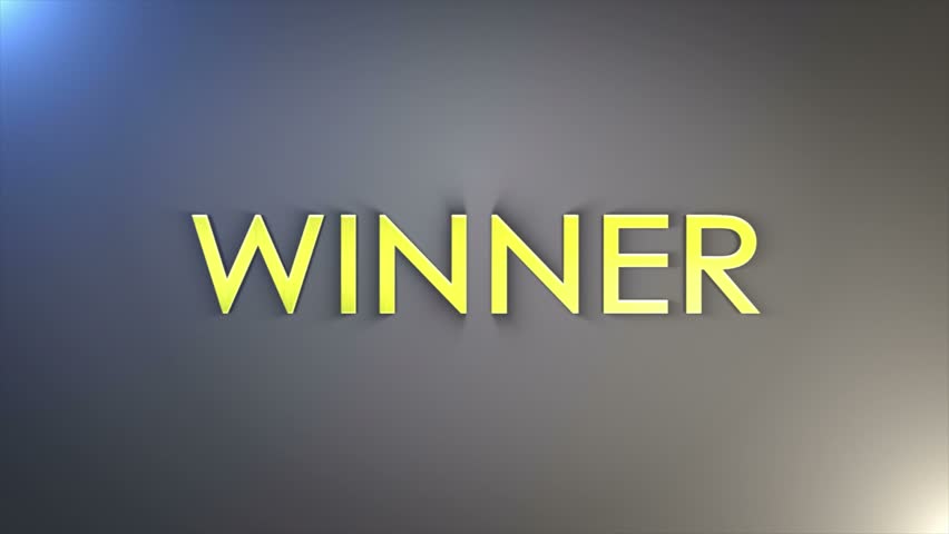 WINNER, Gold Text Animation, With Final White Transition, 4k Stock