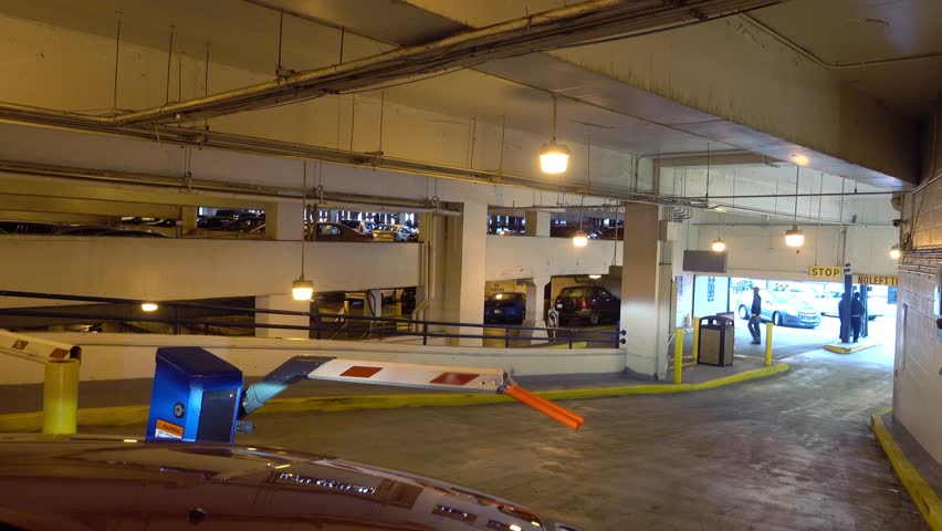 A View Of A Parking Garage Gate Opening. Stock Footage Video 12660998