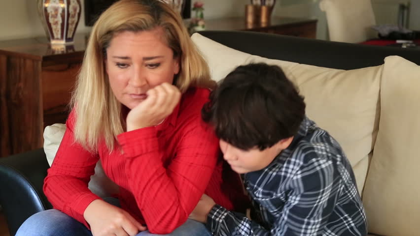 Sad Mother With Son Stock Footage Video 12800957 Shutterstock