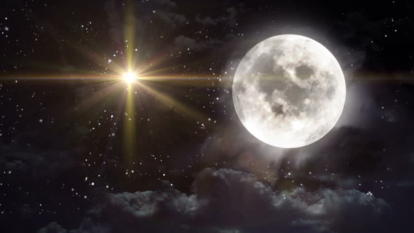 Beautiful Moon Shine With Stars And Clouds Looped Animation Hd 1080