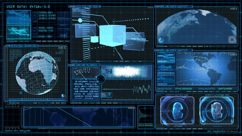 Technology Interface Computer Data Screen GUI Stock Footage Video