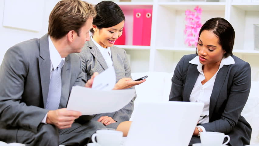 Asian Chinese Advertising Executive Modern Office News Successful