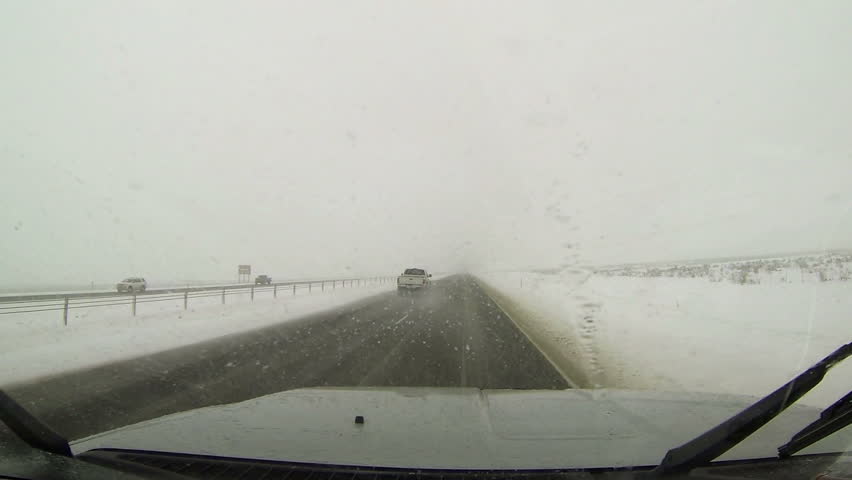 Rural Town Community Winter Storm Driving Pov Hd. Winter Snow Storm Hit 