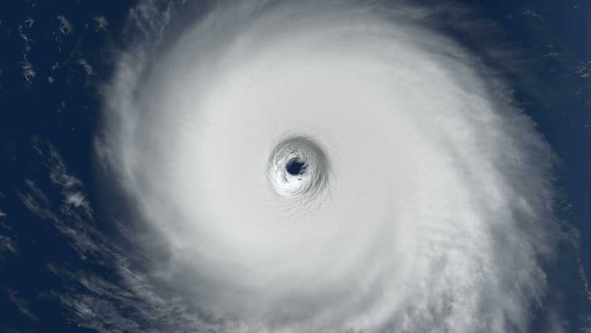 Hurricane Eye Wall, An Aerial View Of A Large Hurricane's ...