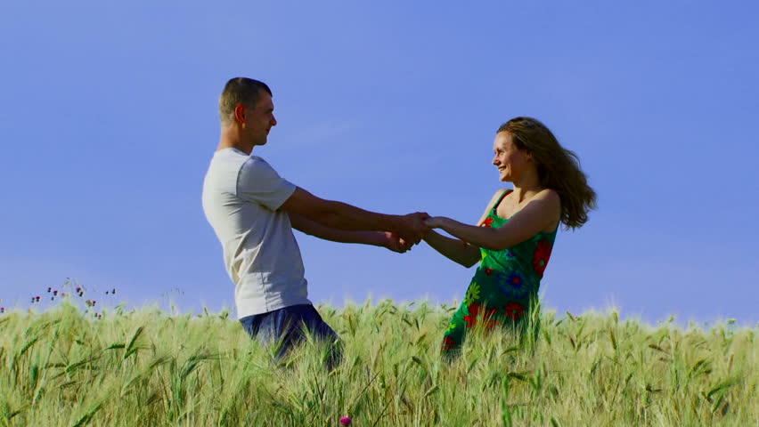 Freedom Couple Dancing In Field Stock Footage Video 3694109 Shutterstock