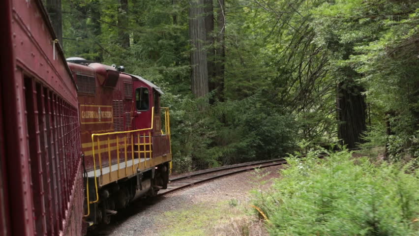 FT BRAGG CALIFORNIA APR 2013: Historic Antique Skunk Train Redwood