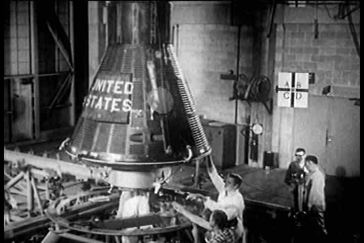 AMERICA CIRCA 1950- The Bucket From A Space Capsule Breaks Away