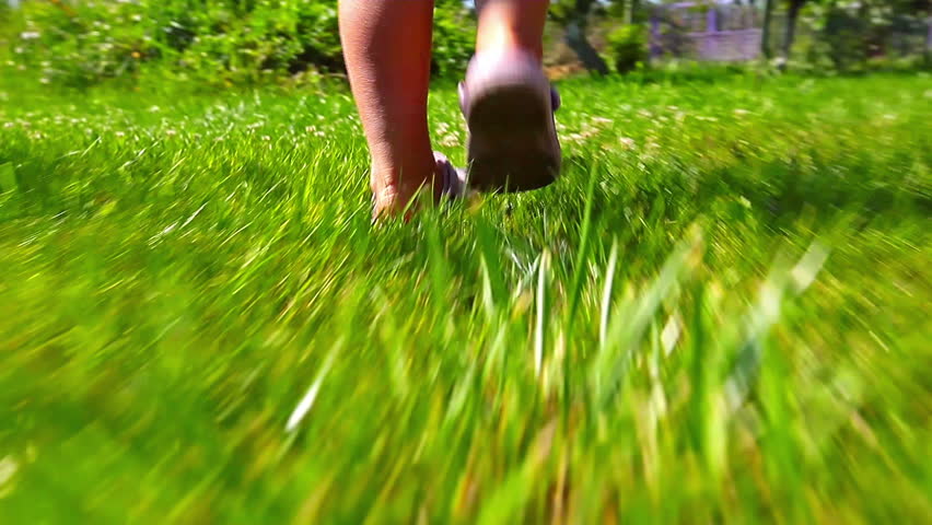 Girl Running On Green Grass Stock Footage Video 4367369 Shutterstock