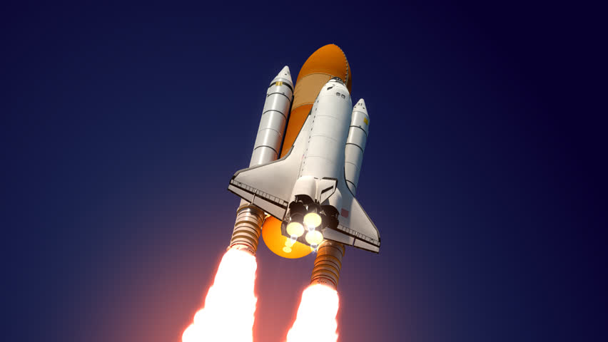 Space Shuttle Take Off. 3d Animation. Stock Footage Video 8076649 