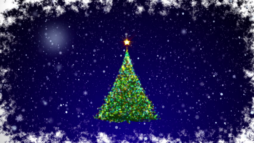 blue orange christmas tree shape of glowing snowflakes blue orange christmas tree shape of glowing snowflakes