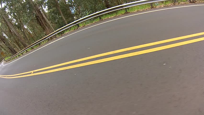 Reverse POV Drive On Upcountry Road Maui Stock F