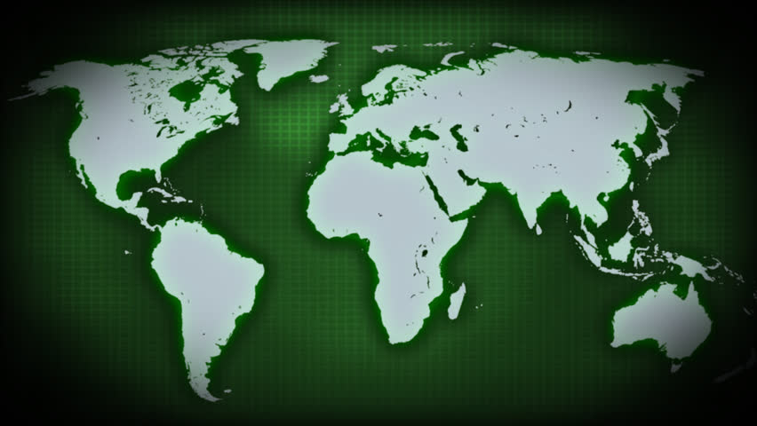 Virtual World Map  Green Color  Stock Footage Video 5774105 Shutterstock