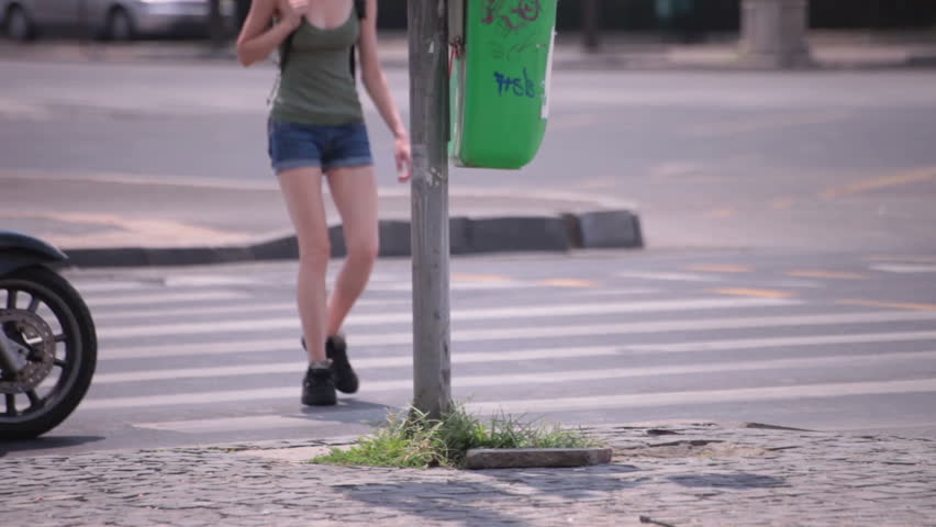 Girl walking nude in public