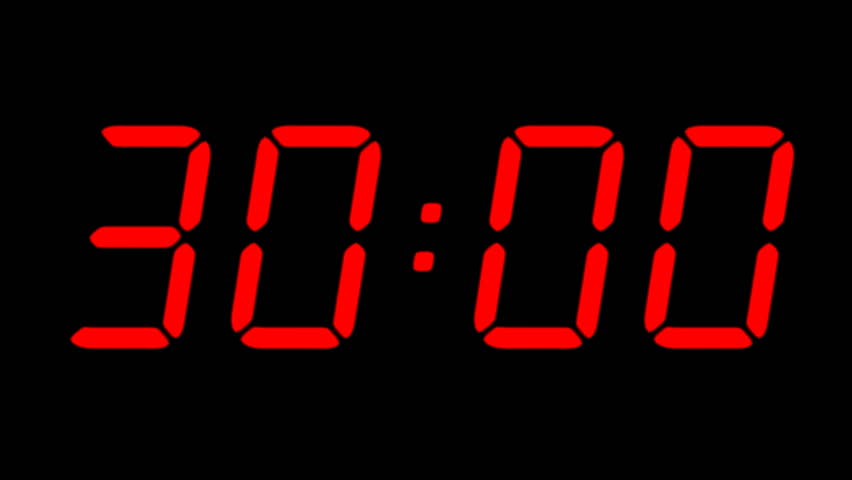 Digital Countdown Timer In Red Color Over Black Background Stock Footage Video 2829064