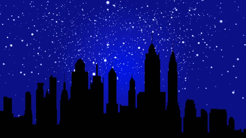Falling Snow Night Cartoon Stock Footage Video 13313852 ...
