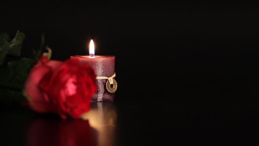 Red Rose And Candle. Stock Footage Video 701311 - Shutterstock