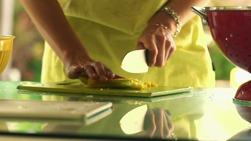 slow in motion Woman soft shot hands at home, pepper definition slicing knife cheese kitchen at slow in motion Woman soft shot hands at home, pepper definition slicing knife cheese kitchen at