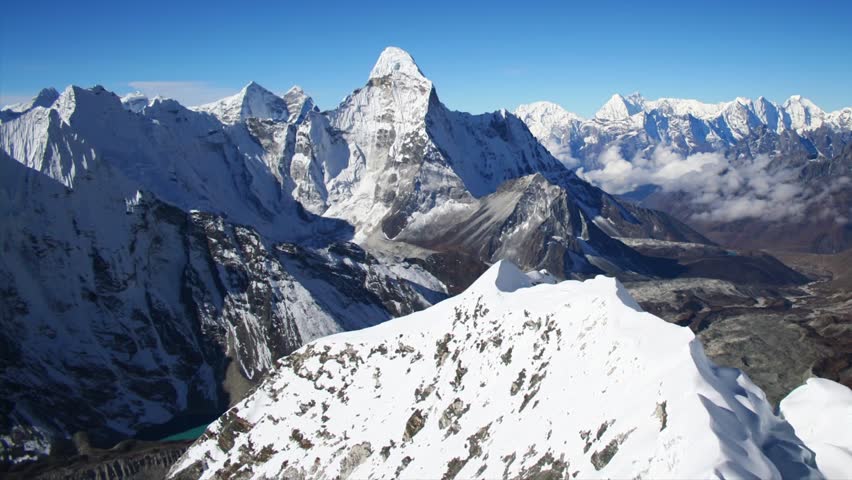 Mt. Ama Dablam In The Everest Region Of The Himalayas, With Hundreds Of ...