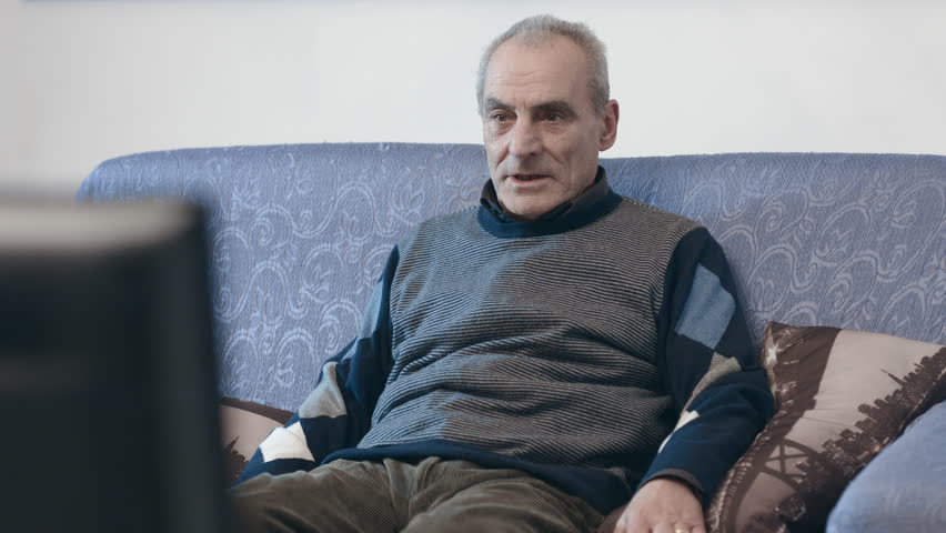 Bilderesultat for Angry old man watching tv