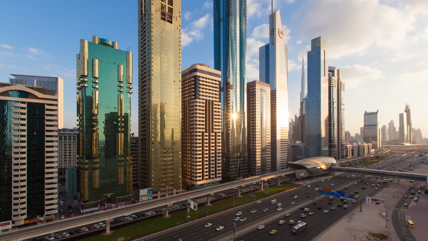 Dubai, United Arab Emirates - Circa December 2014: Sheikh Zayed Rd 