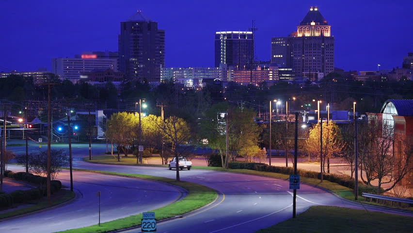 Greensboro North Carolina Usa Downtown Skyline Time