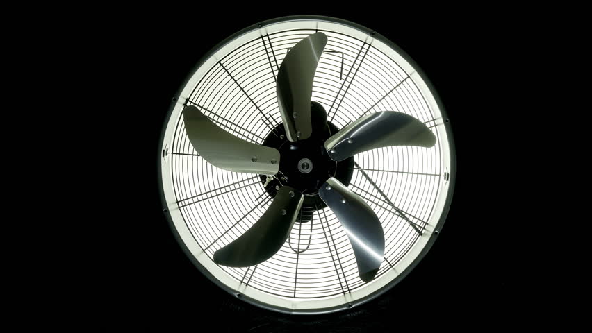 Slow Rotating Ventilation Fan. Electric Fan Produce A Current Of Air By ...
