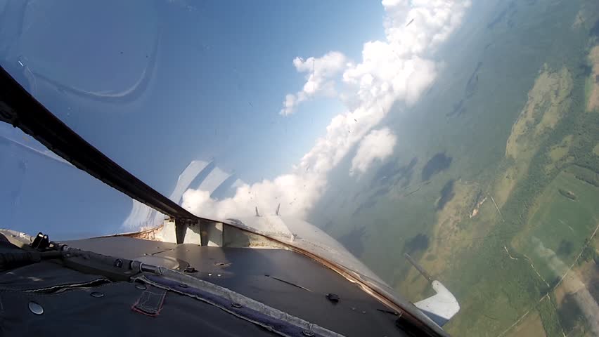 Flight Over Clouds View From Cockpit Plane. Stock Footage Video ...