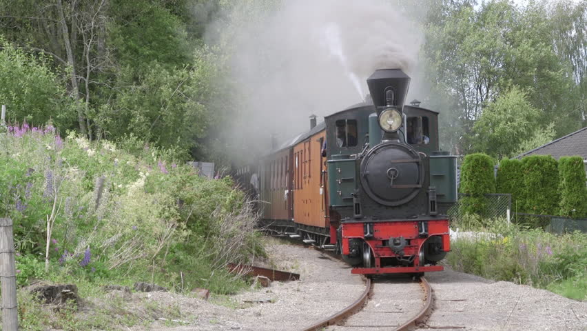 OSLO, NORWAY - JULY 1: Steam Locomotive Railway Line The Urskog-Hland ...