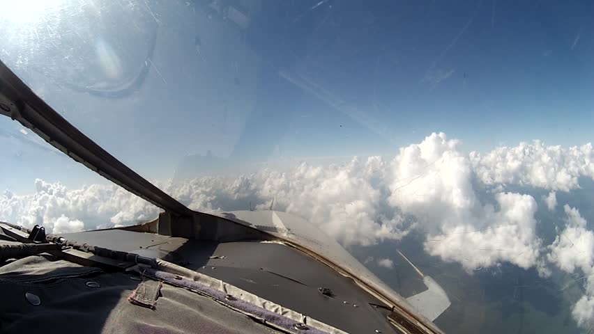 Flight Over Clouds View From Cockpit Plane. Stock Footage Video ...