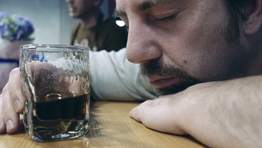 Sad Drunk Man On The Counter Of The Bar Stock Footage Video 10857266 ...