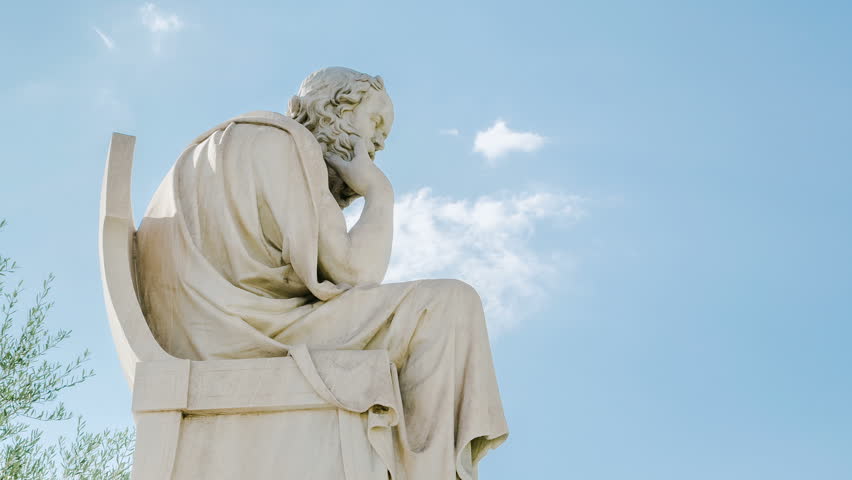 Athens August 7 2015: Marble Statue Of The Philosopher Socrates Time ...