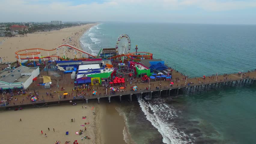 Santa Monica Pier Aerial View Stock Footage Video 11253752 - Shutterstock