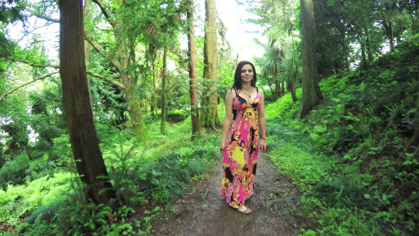 On Evening Promenade Batumi Girl With Dog Photographed Stock Footage ...