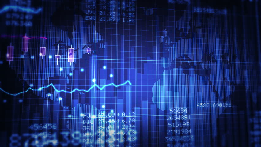 Declining Financial Chart Close-up. Blue And White. Loopable. 2 Videos ...