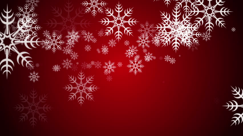 Looping Red Snow Flake Abstract Animated Background Stock Footage Video ...