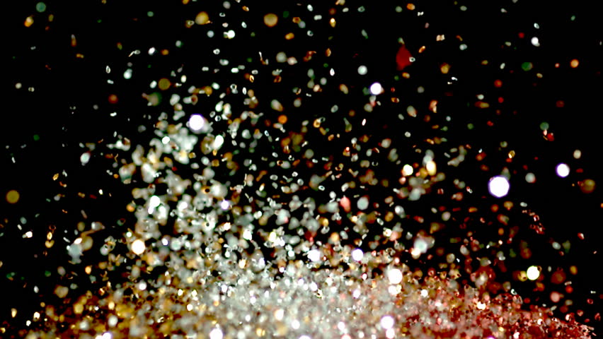 Glitter Exploding Into A Rainbow Of Colors Slow Motion Stock Footage ...