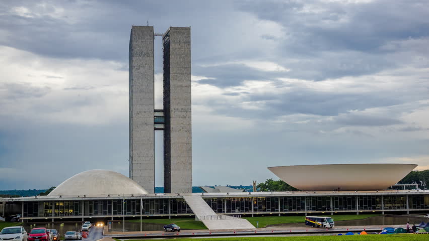 Brasilia, Brazil - Circa November, 2015: Timelapse View Of Congresso ...