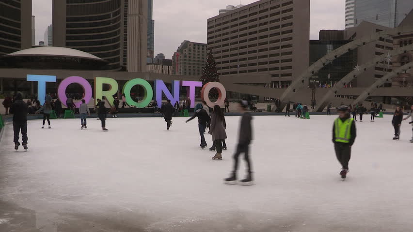 Toronto, Ontario, Canada December 2015 Toronto Sign At City Hall With ...