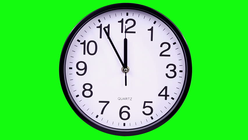 Clock Time Lapse On Green Screen Background, 12 Hours Over 1 Minute ...