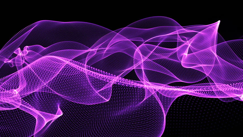 Lined Waves Of Purple Light Push Forward On A Black Screen. Stock ...