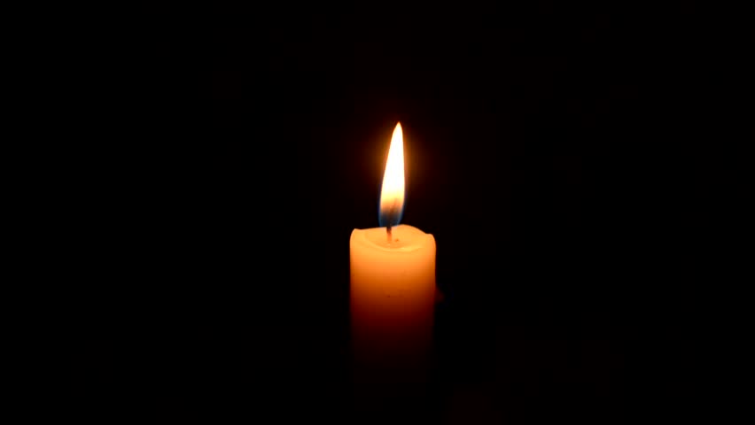Lighting Candle Match On Black/single Candle Burning On Dark Stock ...