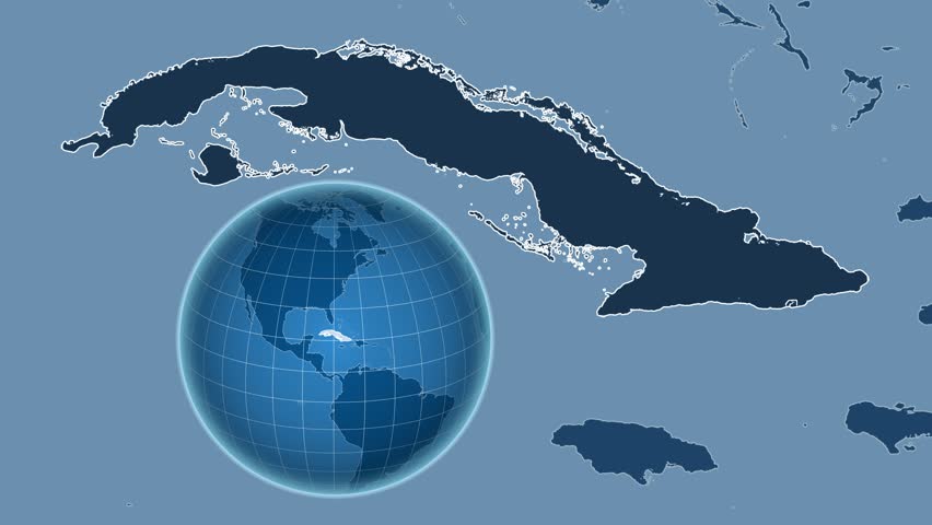 Cuba Shape Animated On The Satellite Map Of The Globe Stock Footage ...