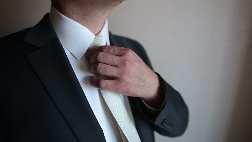 Man Adjusting Black Tie Stock Footage Video 1030486 - Shutterstock