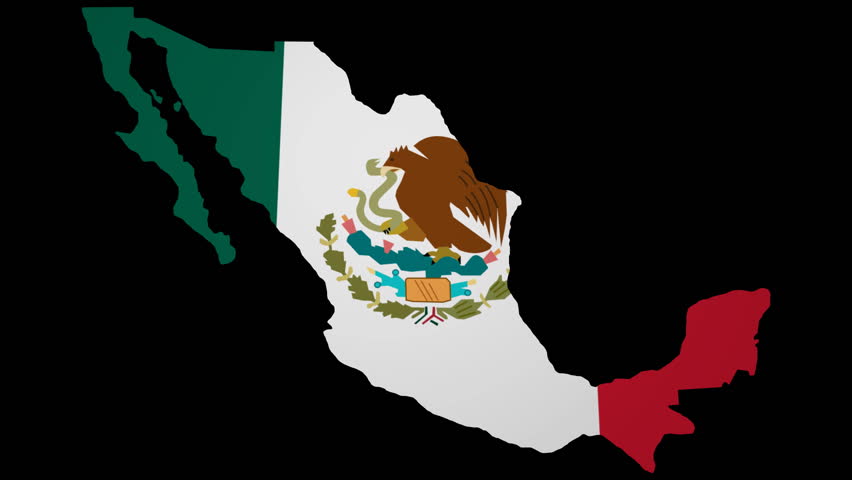 Fluttering Mexico Map Flag Animation Stock Footage Video 3443390 ...