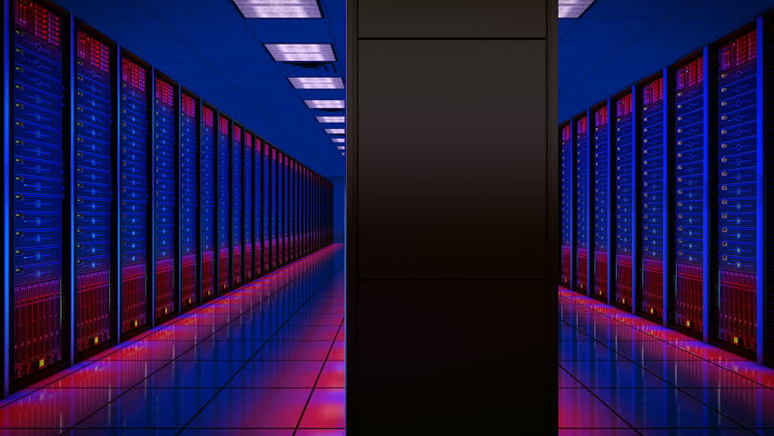 Seamlessly Looping Animation Of Rack Servers In Data Center Stock ...