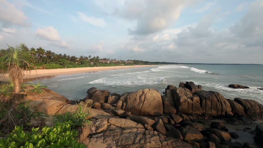 Waves And Rocks Indian Ocean In Sri Lanka Stock Footage Video 2186224 ...