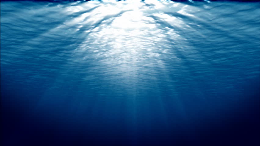 Underwater Moving Forward,sunbeams Shining Through Water's Surface ...